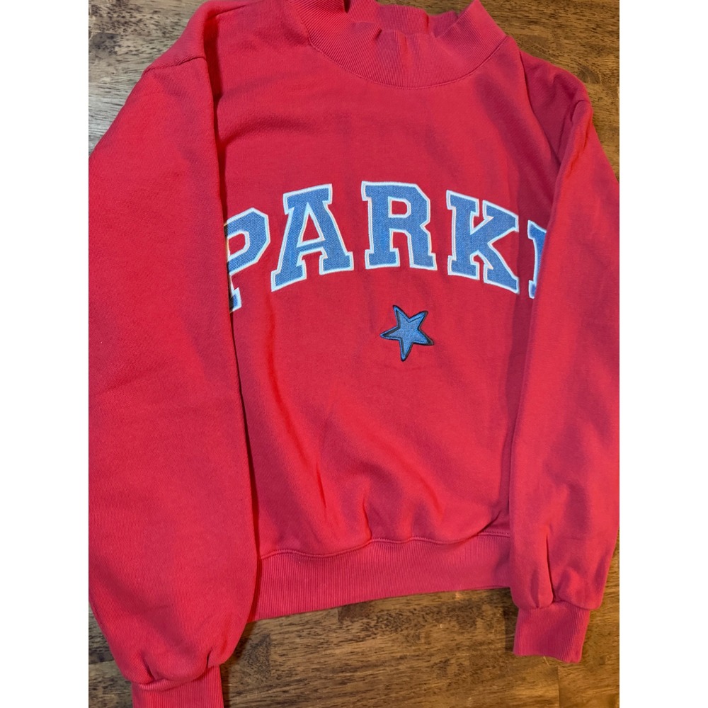 Parke Star Varsity Mockneck Sweatshirt Red Blue S/M NWT SOLD OUT